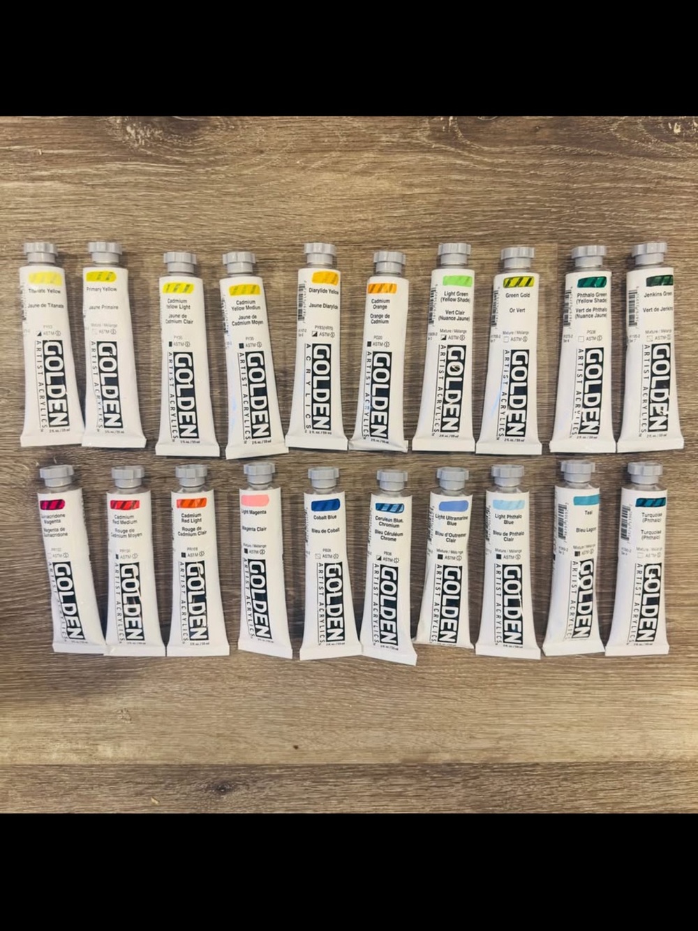 20 Tubes of Golden Heavy Body Acrylic Paint. Brand  New
